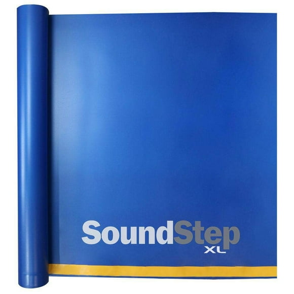 SoundStep XL Laminate or Wood Flooring Underlayment w/Attached Vapor Barrier- Sound Reduction, Compression Resistant, Moisture Protection 4'x25' Roll (Covers 100 sq. ft) SSXLPE100BLSS