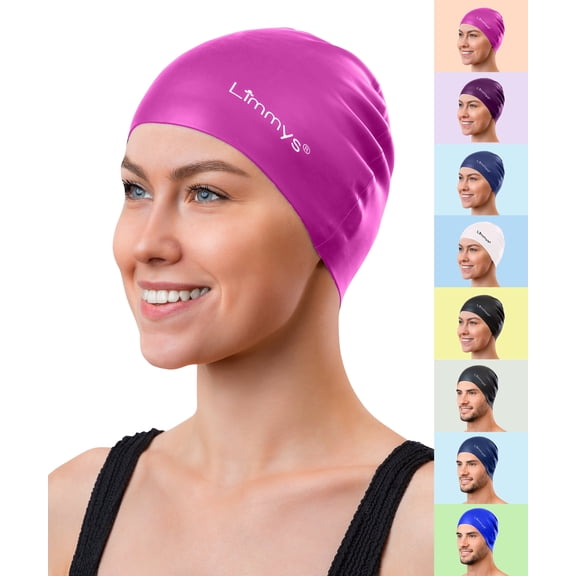 Limmys Premium Swim Cap for Adults – Soft Silicone Swimming Cap for Women & Men – Comfortable, Streamlined Fit, Chlorine Resistant & Hypoallergenic – One Size Fits All
