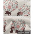 thumbnail image 6 of Easter Brown Rabbits Linen Curtain Valance for Bedroom/Bathroom/Kitchen/Office/Living/Dining Room Windows, Vintage Boho Embroidery Print Flower Rod Pocket Topper Decorative Cafe Drapes Panel 42"x18", 6 of 6