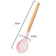 thumbnail image 2 of Silicone colander home beech handle spoon kitchen cooking utensils, 2 of 5