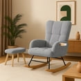 thumbnail image 5 of CloudRest Pro Oversized Nursery Rocking Chair with Ottoman, Cozy Accent Chair for Nursery/Bedroom/Living Room, Gray, 5 of 6