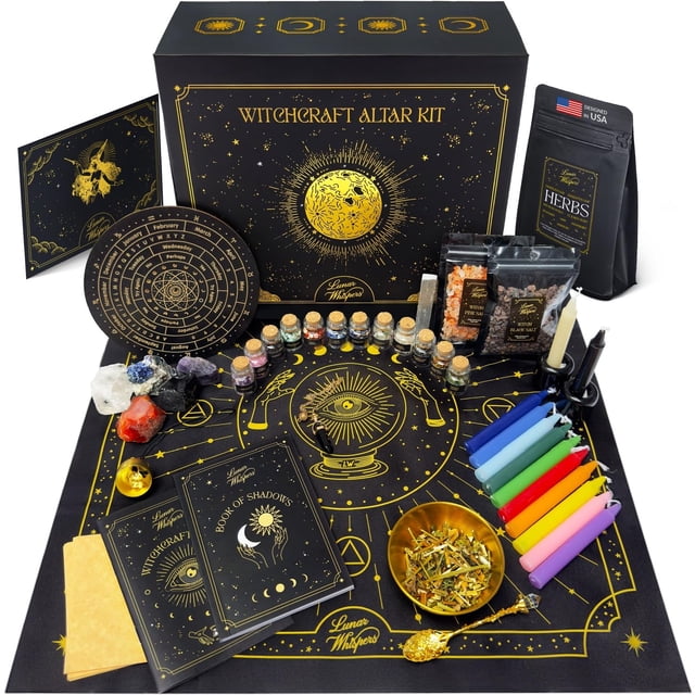 Kit de brujería Lunar Whispers, tamaño grande, 70 unidades, para principiantes