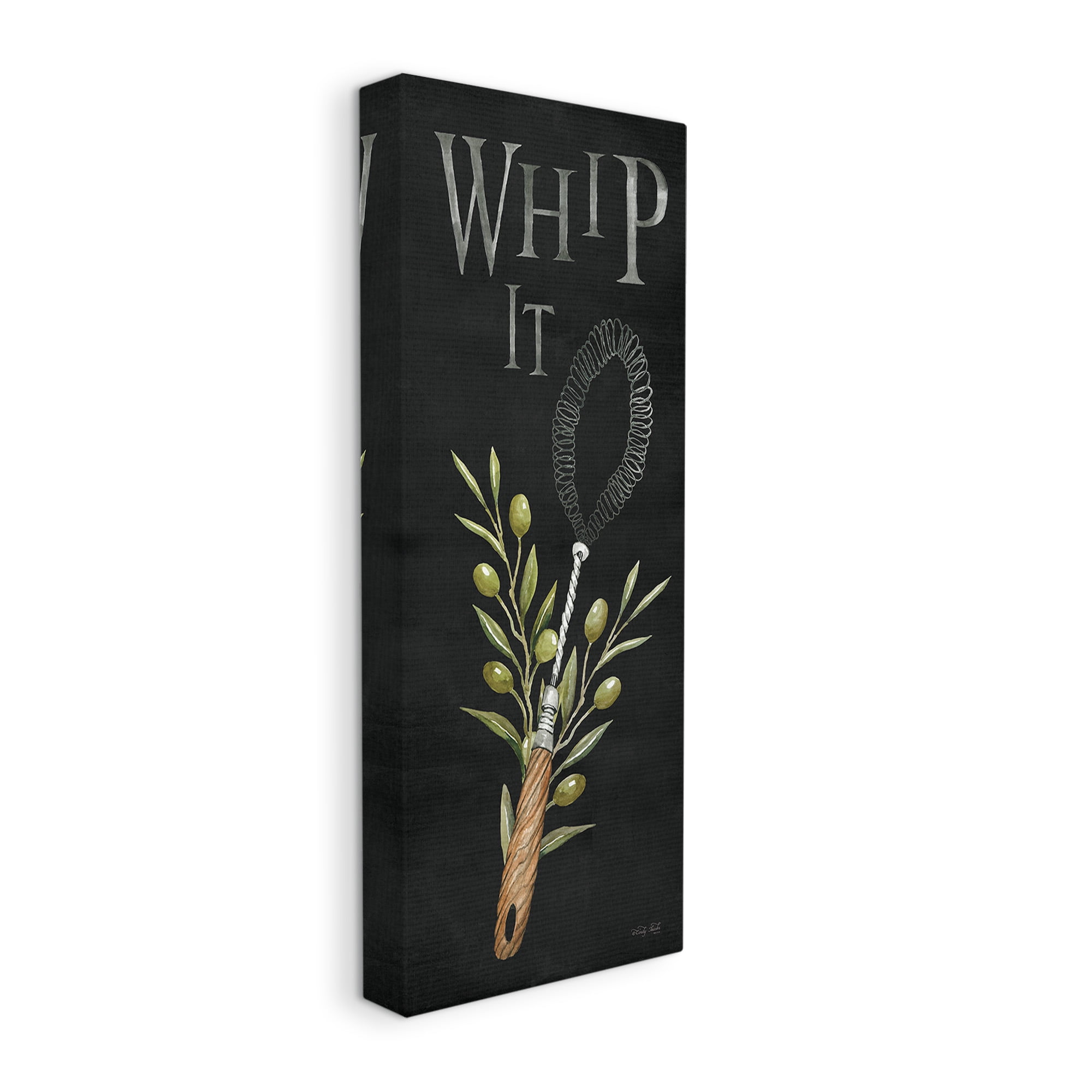 Stupell Industries Whip It Vintage Kitchen Food & Beverage Painting Gallery Wrapped Canvas Art Print Wall Art, 13 x 30