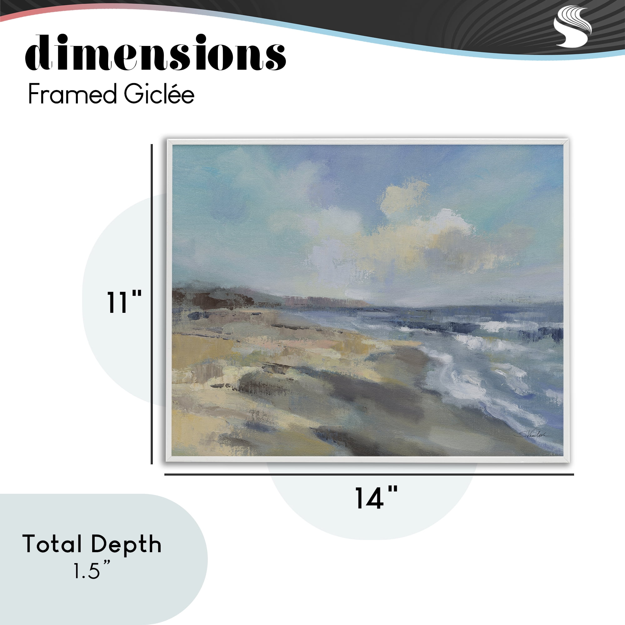 Stupell Industries Serene Morning Beach Waves White Framed Giclee Art, design by Silvia Vassileva