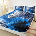 thumbnail image 3 of Castle Fairy Boys Girls Safari Leopard 4pcs Bed Sheets,Chic Floral Rose King Sheets,Flower Animal Cheetah Super Cozy Sheet Set,Microfiber Bedroom Decor, 3 of 7