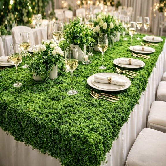 FSZNKJ Deep Green Artificial Moss Mat 1m x 2m – Premium Moss Backdrop for Photography, Event Staging, & Luxury Decor