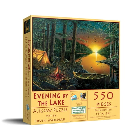 SUNSOUT INC - Evening by the Lake - 550 pc Jigsaw Puzzle by Artist: Ervin Molnar - Finished Size 15  x 24  - MPN# 51844 price history on PriceWatchPro