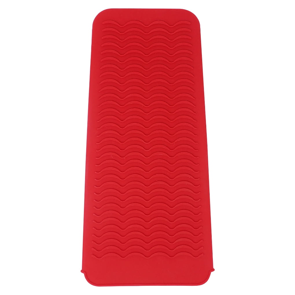 Curler Silicone Mat Heat Resistant Curling Iron Pouch Hair Straightener Pad Hot Hair Tool, Red