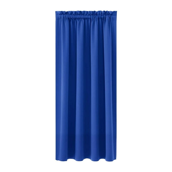 Blackout Thermal Curtains Set of 2 Silk-Like Insulated Solid Color for Bedroom Kitchen 38x45 Inch Blue