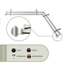 Maryland Double Corner Window Curtain Rod 13/16 inch 120-170" - Satin Nickel