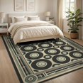 thumbnail image 3 of ODIKA 8'x10' Washable Area Rug Vintage Vinyl Music Retro Dj Turntable Border Player Cassette Record Flowing for Dining Room, Large Office, Lounge, Non-Slip Chair-Friendly Mat, 3 of 7