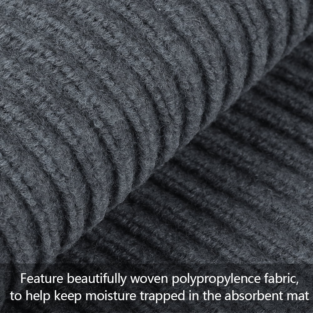 ANMINY Front Doormat Entrance Shoe Mat Waterproof PVC Non Slip Rug Outdoor Indoor,24"x35" Grey
