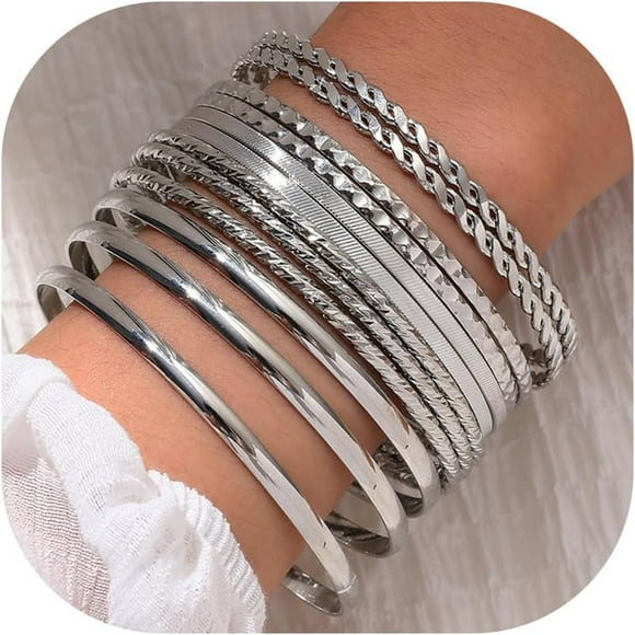 19Pcs Gold Bangle Bracelets Set For Women Boho Multi Layer Stack Textured Bracelets Indian Chunky Bangle Bracelet For Women Teen[J2788]