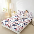 thumbnail image 4 of Feelyou Kawaii Cartoon Gnome Full Size Sheets, US Flag Love Heart Bed Sheets, Teens Kids Boys Girls Sheet Sets, Breathable Home Decor, 4pcs, 4 of 7