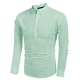 thumbnail image 5 of Coshow Men's Cotton Henley Shirt Long Sleeve Hippie Casual Beach T Shirts, 5 of 7