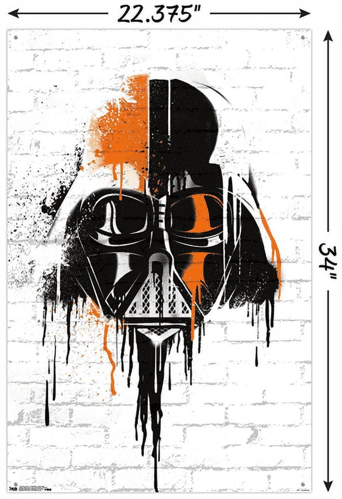 Star Wars: Saga - Vader Black And Orange Wall Poster with Push Pins, 22.375" x 34"