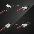 thumbnail image 3 of IMCBSTT 10 piezas Conector enchufable de doble cable con hebilla de bloqueo, conectores enchufables, terminal de cable compacto universal de 2 vías y 2 pines, 3 of 6