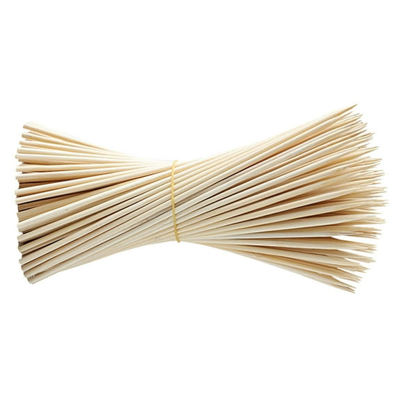 Homoyoyo 100Pcs Disposable Khaki Wood BBQ Grilling Skewers for Outdoor Cooking and Barbecue Parties