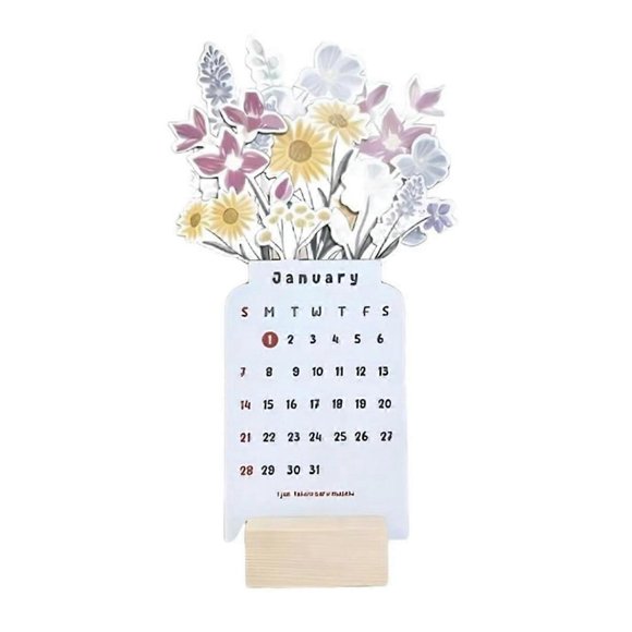 Calendario 2024, Calendario de escritorio con flores en flor 2024, Calendario de escritorio pequeño, Calendario de escritorio con flores en flor 2024 divertido y único