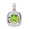 thumbnail image 3 of Sterling Silver Rhodium Plated Peridot and Diamond Pendant QDX802, 3 of 4