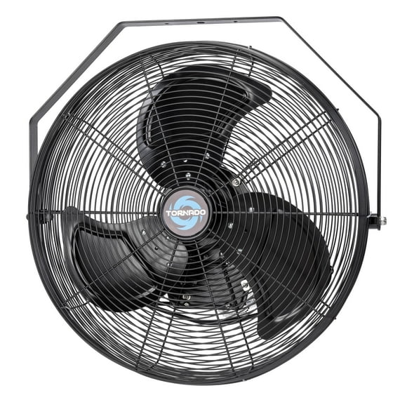 Tornado 20 Inch Outdoor Rated IPX4 Water-Resistant High Velocity Fan Industrial Workstation Wall Mount Fan For Commercial, Industrial, Residential, Greenhouse Use 3 Speed 4750 CFM UL Safety Listed