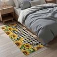 thumbnail image 4 of Area Rug with Tassels 2' x 5', Farm Bee Sunflower Watercolor Kitchen Runner Rug for Hallway Bedroom Throw Rugs, Vintage Black Buffalo Plaid Soft Door Mat for Bathroom Entrance Living Room, 4 of 9