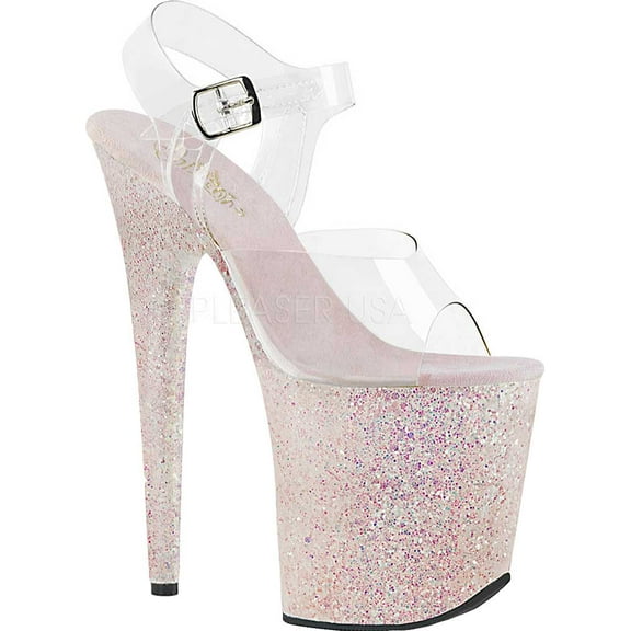 Women's Pleaser Flamingo-808LG Glitter Ankle Strap Sandal