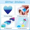thumbnail image 3 of Uxcell 500Pcs Heart Stickers Self-Adhesive Sparkly Stickers Glitter Foil Incentive Stickers for Reward Classroom Teacher Supply Birthday Package Decoration,Multi Color Stitching,1 Inch, 3 of 6