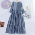 thumbnail image 4 of Sngxgn Women's Summer Mini Dress Casual V Neck Ruffle Sleeveless Dress Dress(Blue,XXXL), 4 of 4