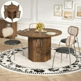 thumbnail image 4 of 47 Inch Round Dining Table for 4, Circle Kitchen Table with Storage Shelf for Living Room, Walnut, 4 of 6