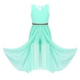thumbnail image 3 of JanJean Little Girls Sleeveless V Neck Keyhole Rhinestones Maxi Jumpsuit Romper for Party Mint_Green 8, 3 of 7