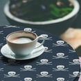 thumbnail image 2 of Ambesonne Pirates Fitted Round Tablecloth, Jolly Roger Pattern, 56"- 60" Diameter, Dark Blue White, 2 of 5