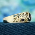thumbnail image 4 of 10K Yellow Gold Plated Garnet Engagement Ring – Vintage Inspired Filigree Band, Wedding Rings, Handmade Statement Ring for Women, 4 of 5