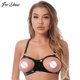 thumbnail image 2 of Womens Sexy Open Cups Bra Tops Wet Look Patent Leather Adjustable Straps Exposed Nipples Brassiere Lingerie Underwear NightwearA Gong Bohan LED, 2 of 2