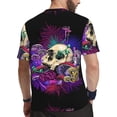 thumbnail image 2 of Wukai Mushrooms and Skull Print Men's Short-Sleeved Mesh T-Shirt,Quick-Dry Short Sleeve Workout T-Shirt-, 2 of 8
