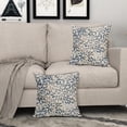 thumbnail image 3 of Navy Blue Dahlia Pillow Covers 18x18 Inch Set of 2 Rust Geometric Floral Outdoor Decorative Throw Pillow Covers Farmhouse Pillowcases Cotton Linen Cushion Covers for Couch Bedroom Sofa Chair Decor, 3 of 6