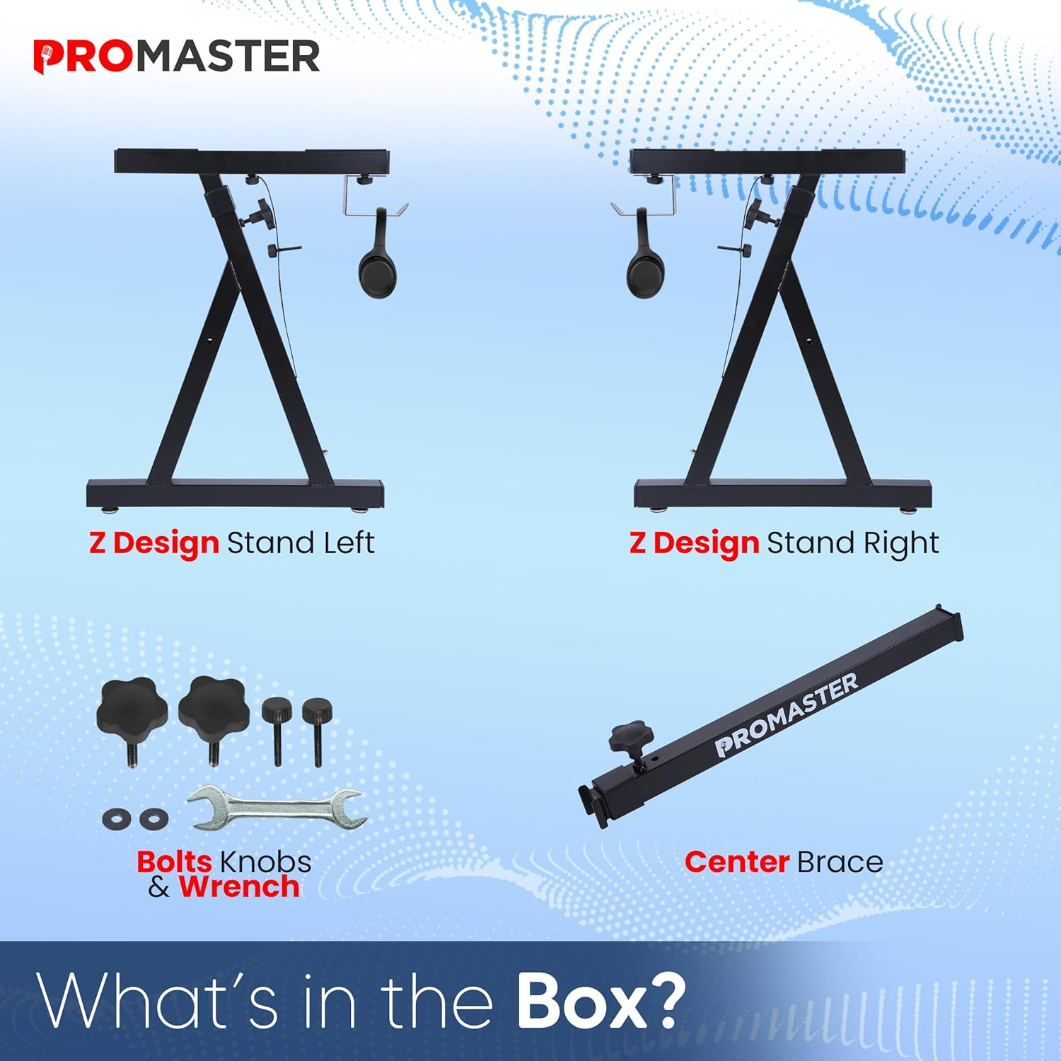 ProMaster Tripod Microphone Stand - Universal and Adjustable Professional Audio Telescopic Gooseneck, Boom Arm Tripod Microphone Stand with Universal ⅝” Adapter - Black