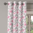 thumbnail image 2 of Ambesonne Butterfly Grommet Curtain, Abstract Nature Depiction, 50" x 108", Grey Pink White, 2 of 6