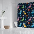 thumbnail image 2 of Blue Cartoon Dinosaurs Rockets Pattern Shower Curtain 72"x72" ,Bathroom Decorative Shower Curtains Set with 12 Hooks,Modern Waterproof Washable Shower Curtain, 2 of 6