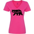 thumbnail image 3 of Inktastic Montana Black Bear Silhouette Women's V-Neck T-Shirt, 3 of 5