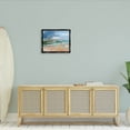 thumbnail image 2 of Abstract Beach Nautical Scenery Landscape Painting Jet Black Framed Art Print Wall Art, 2 of 6