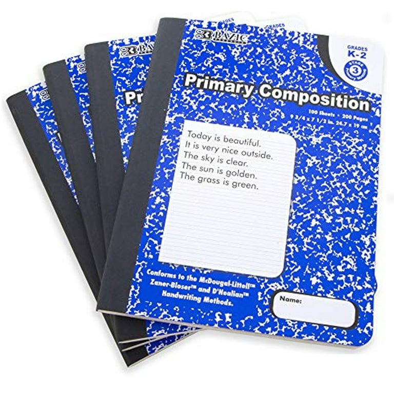 4 x Composition Book Primary Journal Notebook Elementary Writing School Supplies
