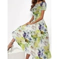 thumbnail image 1 of Blossoming Floral Print Dress - Comfortable Crew Neck, Stylish Short Sleeves, 1 of 11