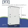 thumbnail image 2 of Decksplore Outdoor Storage Double Deck Cabinet Waterproof, Resin Vertical Outdoor Storage Shed for Patio Furniture, Garden Tools, Pool Accessories, Mower Storage (66 Cu.ft,White ), 2 of 7