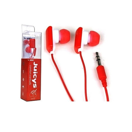 Cherry Headphone - Vibe Juicys Stereo 3.5mm Earbuds / Headphones (Cherry Red)