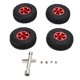 thumbnail image 1 of Juego de neumáticos RC de 4 Uds., tuerca de tornillo de goma de aleación de aluminio, manga cruzada pequeña, accesorios RC para coche Axial Scx24 1/24 RC, Rojo, 1 of 10