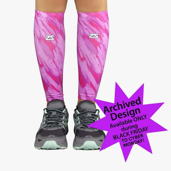 Paint Strokes Compression Leg Sleeves XS/S / Neon Pink