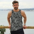thumbnail image 6 of Gukieu Snake Print Men's Quick Dry Fitness Vest, Round Neck Sleeveless Fitness Bodybuilding Top-XX-Large, 6 of 7