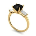 thumbnail image 2 of Clara Pucci 14K Yellow Gold 2ct Onyx Three-Stone Ring for Women, 2 of 8