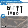thumbnail image 3 of Tornillos de parabrisas Unique Bargains compatibles con la mayoría de las motos deportivas para Kawasaki, Yamaha, Suzuki, Honda, Ducati, BMW, etc. Acero inoxidable, goma, negro, 3 of 6